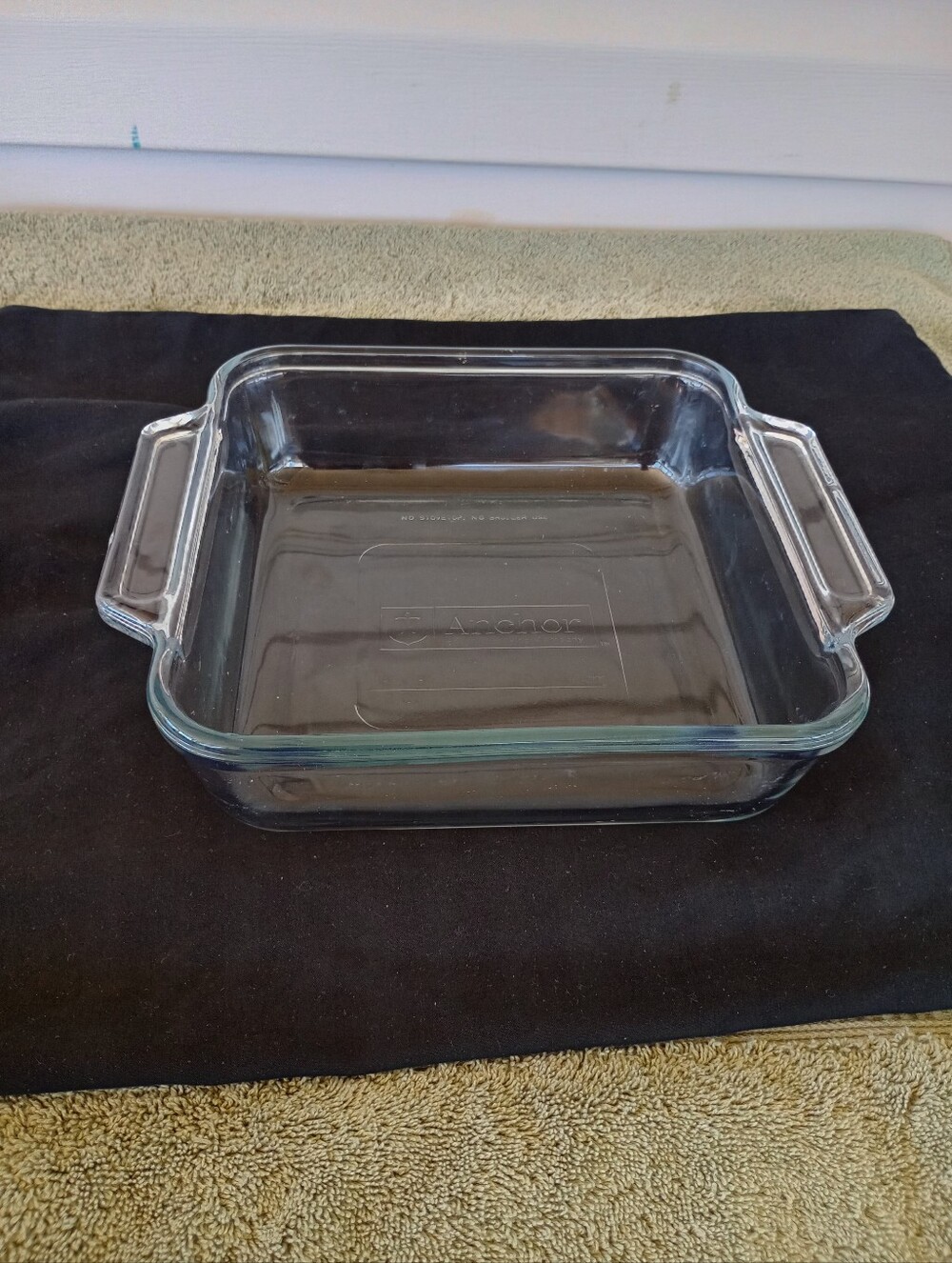 Anchor Hocking Square 8x8 Clear Glass Baking Dish Casserole USA Vintage